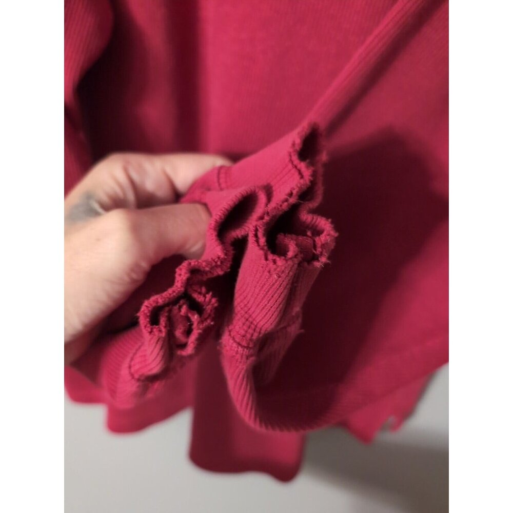 American Eagle Red Vintage Long Sleeve Polo Men's Size M READ - Picture 4 of 7